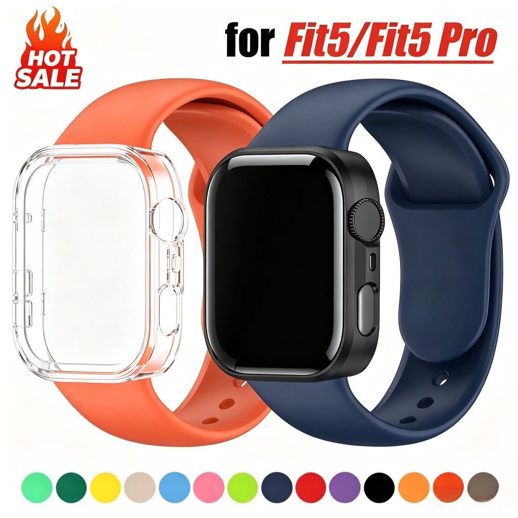 เคสพีซี + สายรัดกีฬาซิลิโคนสําหรับ Huawei Watch Fit 5 Pro Fit 5 Fit 4 Pro/4/3 หน้าจอเกราะป้องกัน