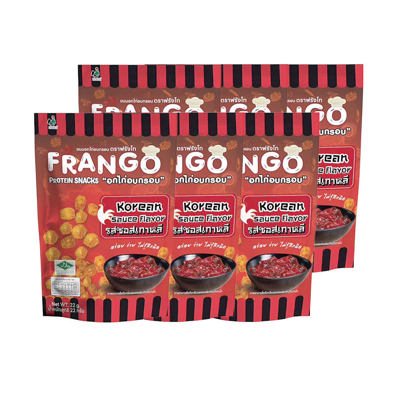 ฟรังโก อกไก่อบกรอบ รสซอสเกาหลี 22กรัม x6ซอง FRANGO ขนมอกไก่ลีนๆ กรอบอร่อยเข้มข้นรสเกาหลี โปรตีนแน่นฟินยกแพ็ค