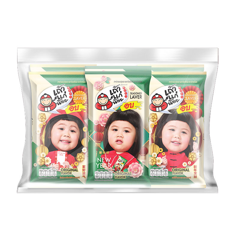 เถ้าแก่น้อย สาหร่ายอบ ออริจินอล 4 ก. x 6 (TAOKAENOI Seaweed Rosted Original 4 g x 6)