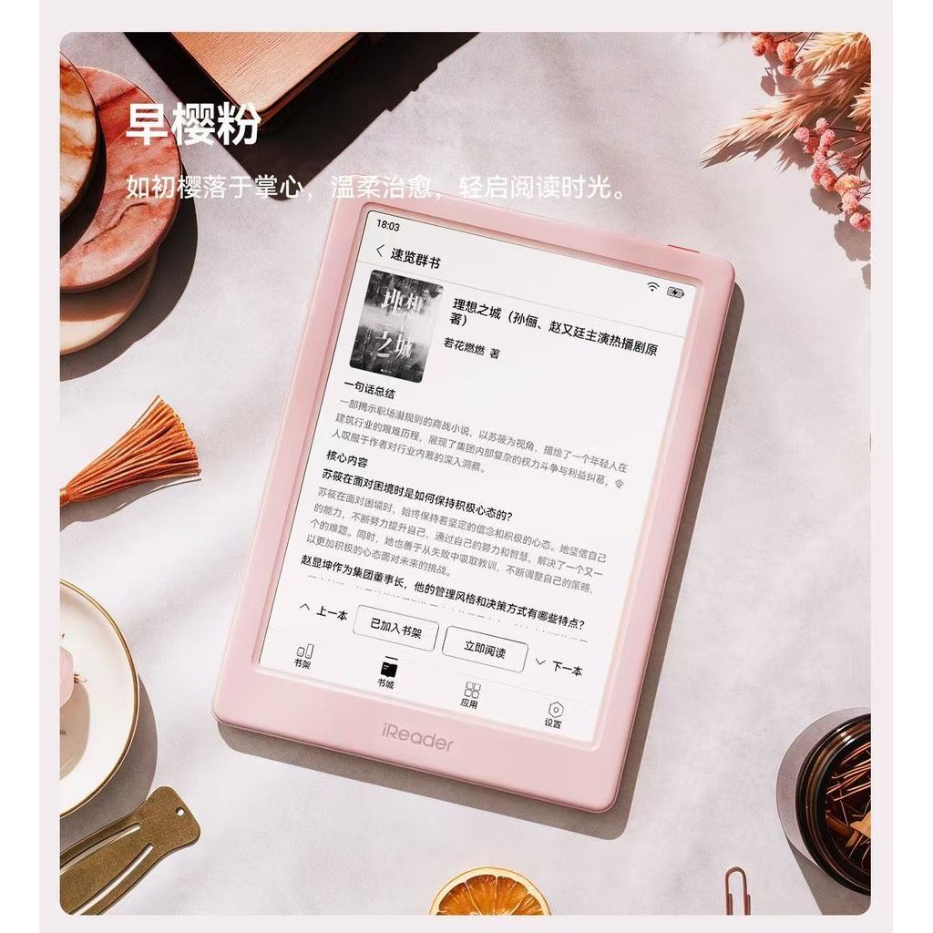 สีชมพู!IReader Neo3 Ulra เครื่องอ่านหน้าจอหมึกขนาด 6 นิ้วลําโพงไมโครโฟน [จัดส่งในวันเดียวกัน]