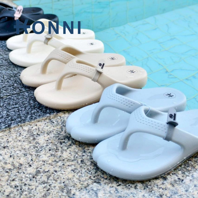 KONNI หูหนีบแฟชั่น  รองเท้าแตะเกาหลีหูหนีบ รองเท้าแตะนิ้วโป้ง มินิมอล  พื้นนิ่ม EVA ผู้หญิง ไม่ดีดน้ำ สไตล์แฟชั่น แบบสวม