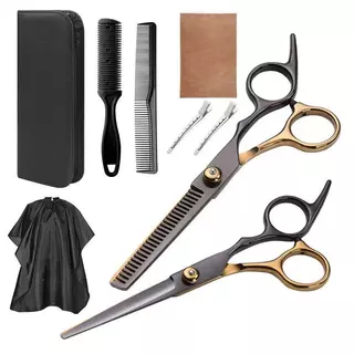 พร้อมส่ง 9 PCS/Set กรรไกรตัดผม กรรไกรตัดผมอุปกรณ์ทำผม กรรไกรตัดผมชาย/หญิง ชุดตัดผม JD-1/JD-2/JD-3