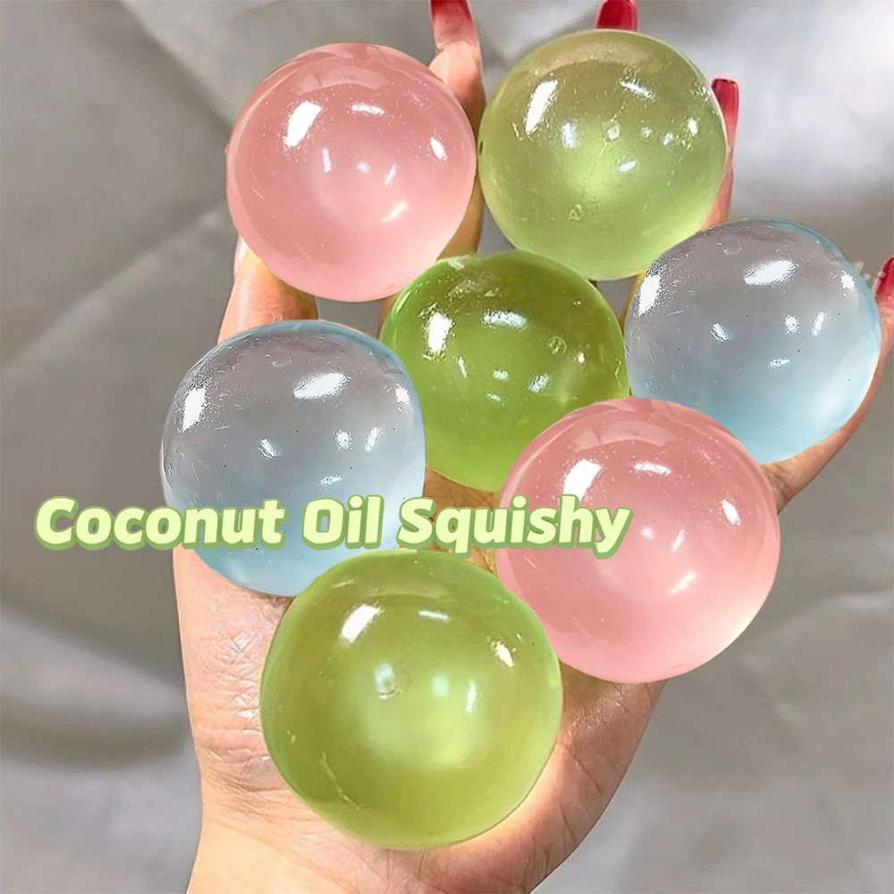 Coconut Oil Stress Ball Squishy ของเล่นช้า Rising Squeeze Fidget ของเล่นบีบสําหรับเด็กผู้ใหญ่