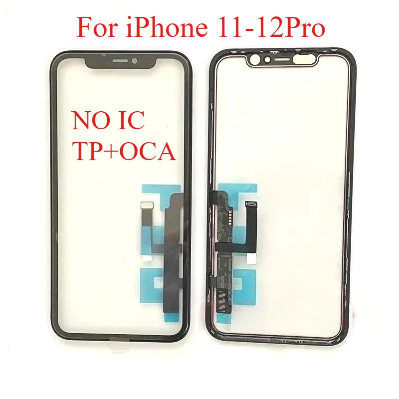 ไม่มี IC NoIC แก้ว Touch Digitizer พร้อม OCA สําหรับ iPhone 12 11 Pro Max TP เปลี่ยนซ่อมโทรศัพท์