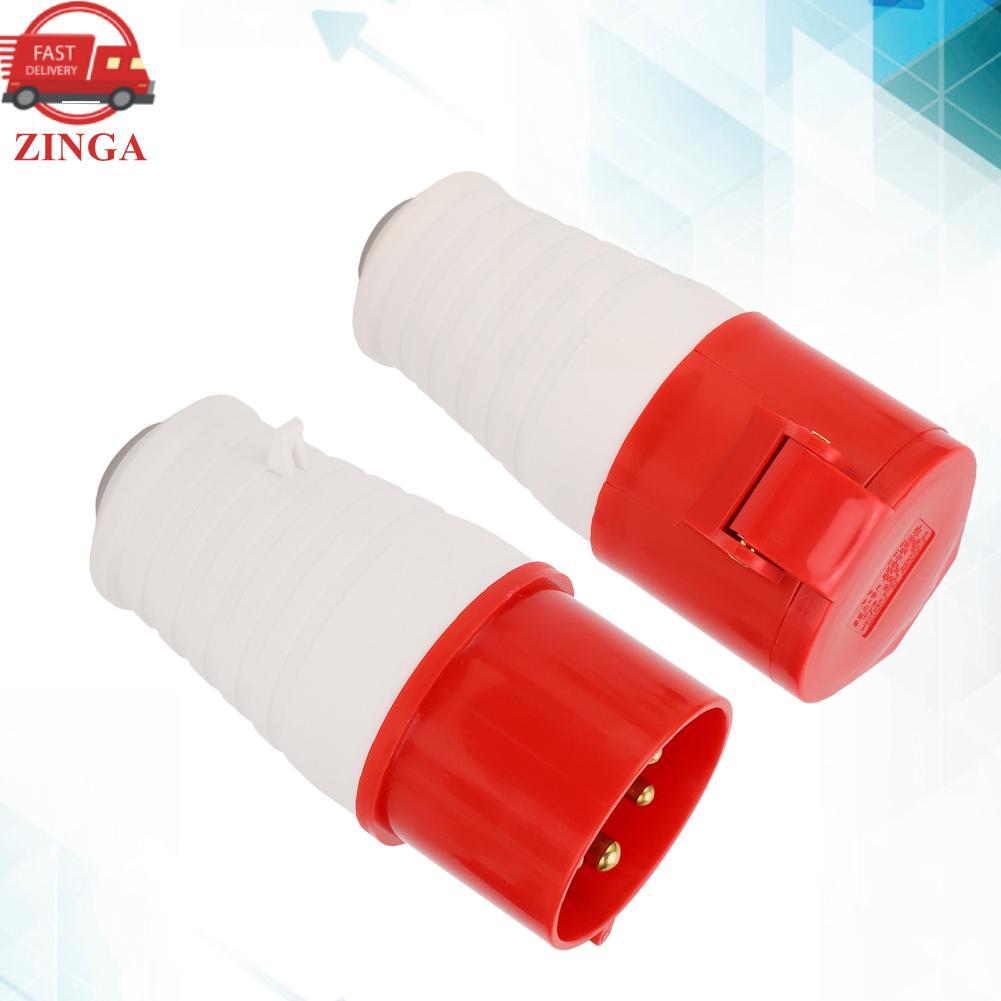 Zinga Zinga KIMISS ปลั๊กอุตสาหกรรมชุด 5Pin 3 เฟสป้องกันการระเบิดกันน้ำ 32A 220-380V240-415V อุปกรณ์เสริมระดับมืออาชีพ KIMISSvu6dg3t49o
