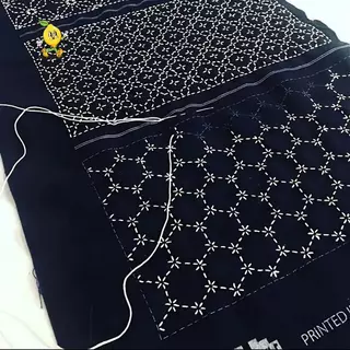 [mozh-t] Patchwork Sashiko เย็บปักถักร้อยลายฉลุชุดนํากลับมาใช้ใหม่ผ้านวมแม่แบบชุดสําหรับ DIY หัตถกรรมเย็บตกแต่งโครงการ