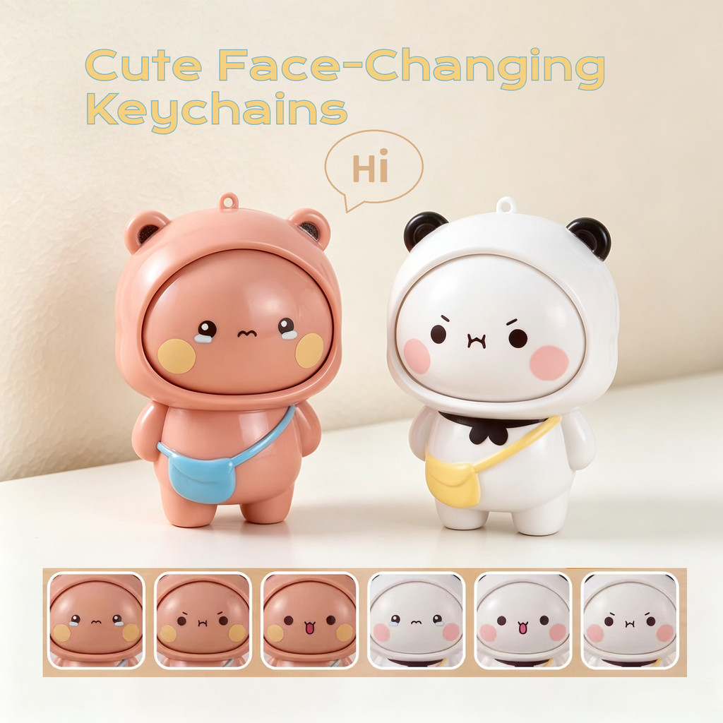 การ์ตูน Bubu พวงกุญแจ Creative Fidget ของเล่นที่แตกต่างกัน Expressions น่ารัก Fidget ของเล่น