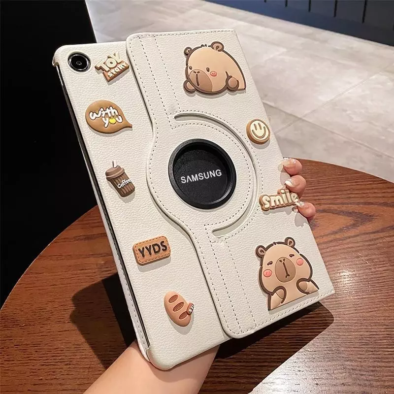 Capybara กาปิบาล่า หมุนได้ 360 หนังแบบฝาพับ เคสแท็บเล็ต Tablet Samsung Tab A11 A9 A8 A7 A 2019 + S10 S9 S8 S7 FE S6 Lite