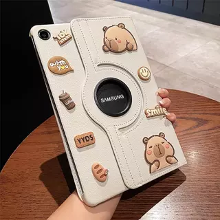 Capybara กาปิบาล่า หมุนได้ 360 หนังแบบฝาพับ เคสแท็บเล็ต Tablet Samsung Tab A11 A9 A8 A7 A 2019 + S10 S9 S8 S7 FE S6 Lite
