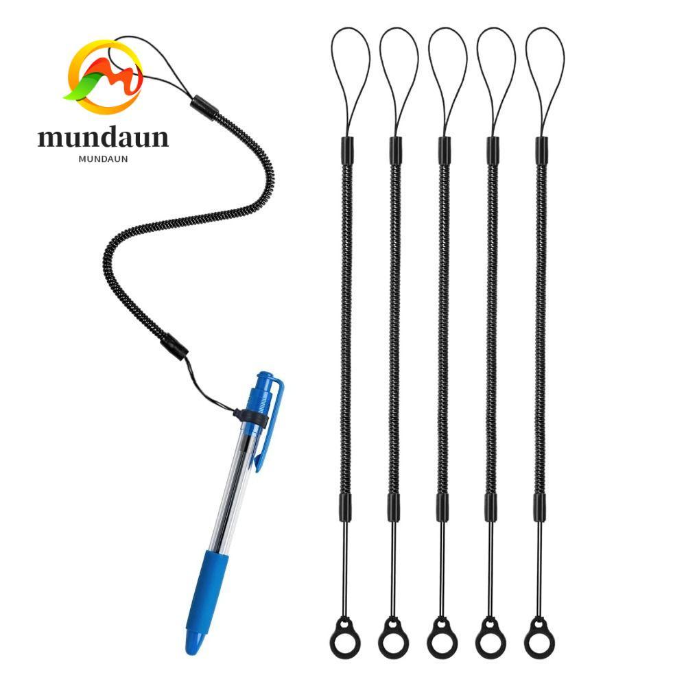MUNDAUN 5 ชิ้นเชือกเส้นเล็กปากกา, Anti-lost Retractable ปากกา Leash, Professional ยืดหยุ่น 40 ซม.ความยาว Stylus Tethers Office