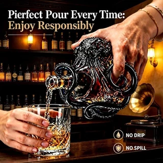 [350ML] Octopus Head ขวดวิสกี้ Sea Monster Spirits ขวดเหล้า Home Bar Liquor Display Vintage ดื่มแว่นตาChuuyi