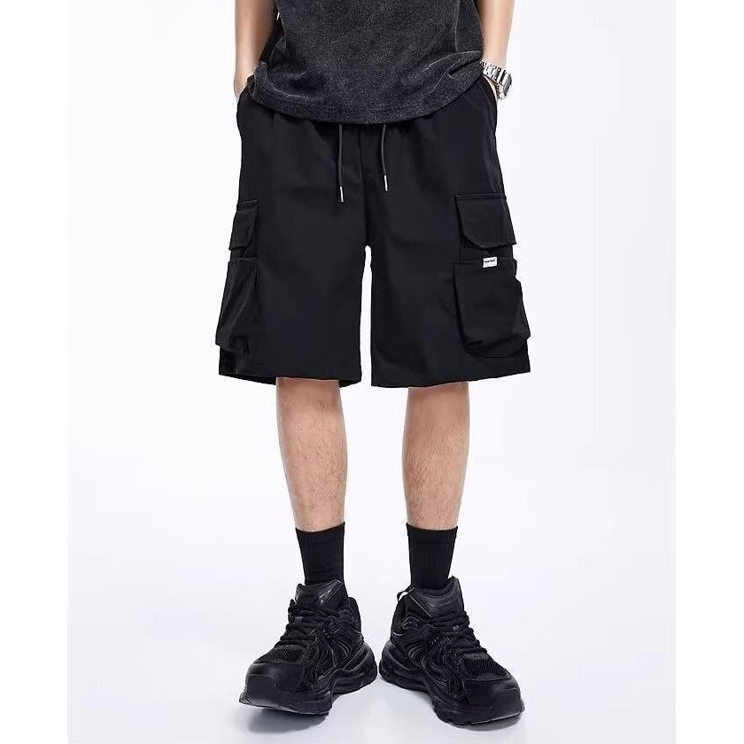 MNO.9 Cargo Short D114 กางเกงขาสั้น คาร์โก้ เอวยืด ทรงหลวม กางเกงคาร์โก้ขาสั้น มีกระเป๋าข้าง แฟชั่นชาย Men