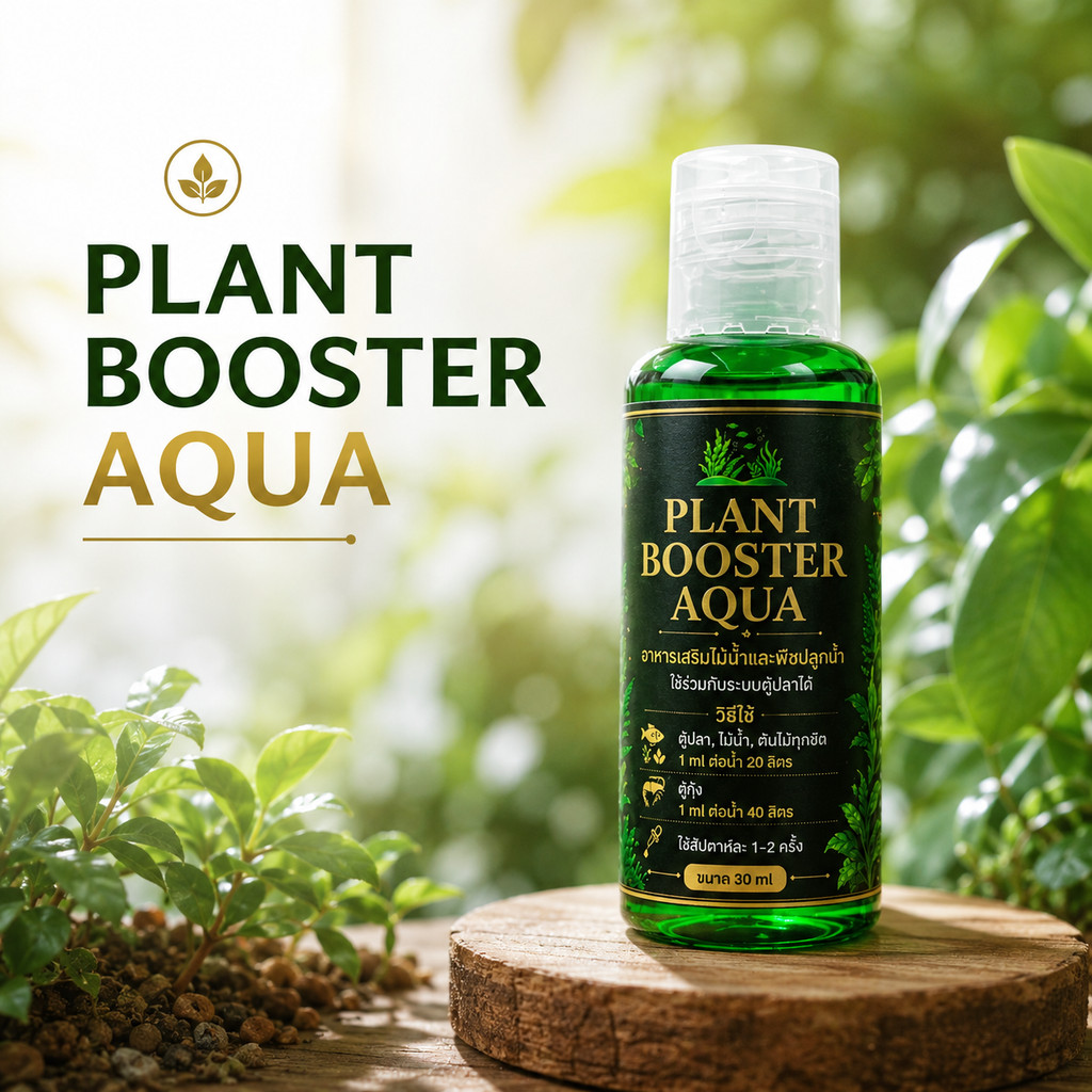 อาหารเสริมไม้น้ำ Plant Booster Aqua บำรุงใบเขียว สำหรับตู้ไม้น้ำ แตกยอดดี อ่างปลา น้ำยาไม้น้ำ
