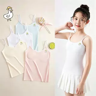 YANINDA ซับ บาง บังทรง เสื้อซับในเด็กสายเดี่ยว เสื้อชั้นในเด็กผู้หญิง ผ้าไหมน้ำแข็งลายการ์ตูน ตัวยาว ไร้รอยต่อ #2603