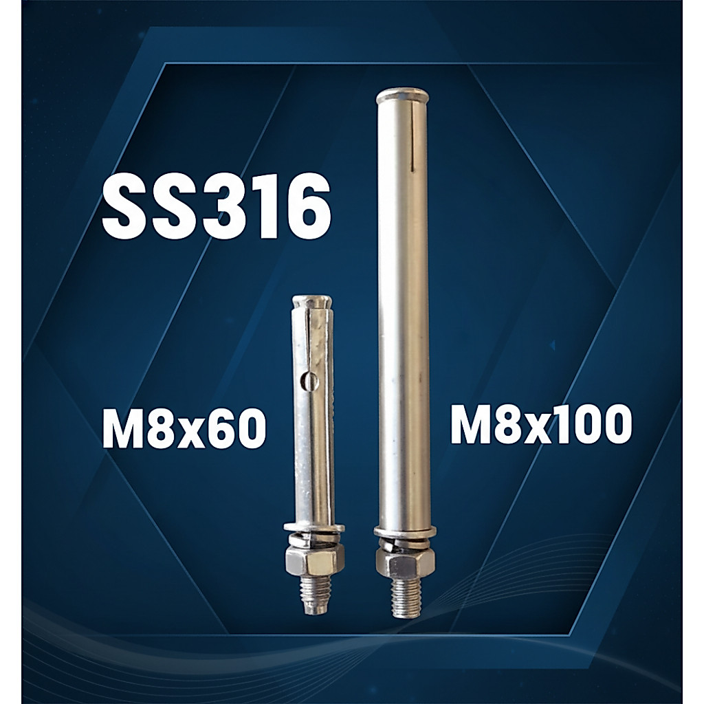 M8x60,M8x100, SS316 มีตัวเลือกของ Dynabolt Stainless SS316 M8x60 / Dinabolt M8 /Achor Bolt 6CM,Dynab