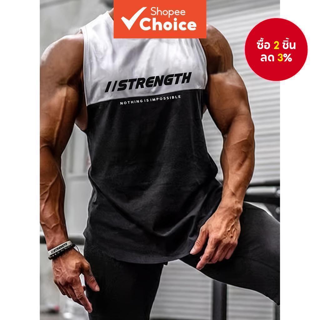 ใหม่กีฬาเสื้อกั๊กสําหรับผู้ชายระบายอากาศแห้งเร็วสีดําสีขาวเย็บปะติดปะต่อกันหลวมยิมวิ่งการฝึกอบรมแขนกุดด้านบน