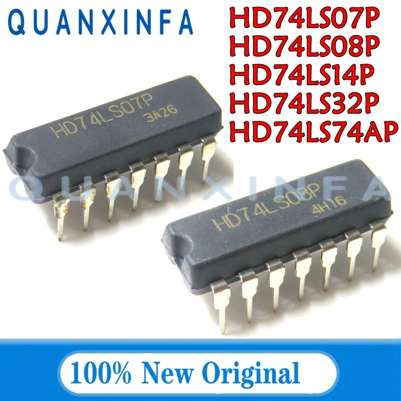 10PCS HD74LS07P HD74LS08P HD74LS14P HD74LS32P HD74LS74AP DIP 74LS14 74LS32 74LS74 74LS07 74LS08 ชิปใ