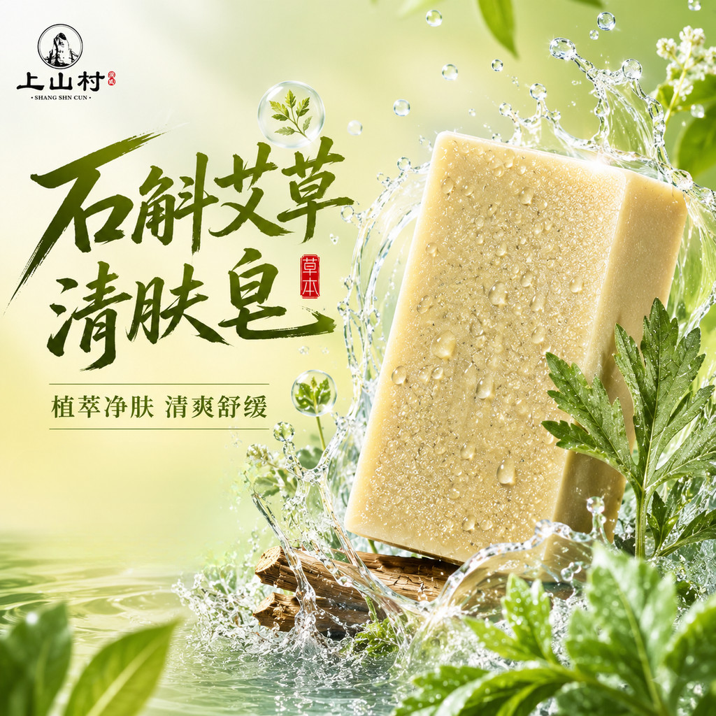 Shangshan Dendrobium officinale and mugwort dampness-removing bath soap 200g Affordable bulk purchas