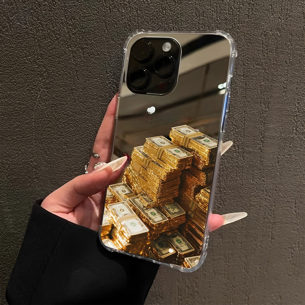 พลังงานสูง Bunch of Dollars เหมาะสําหรับ iPhone17pro กระจก 16promax ดอลลาร์ 15Pro Apple 14 เคสโทรศัพ