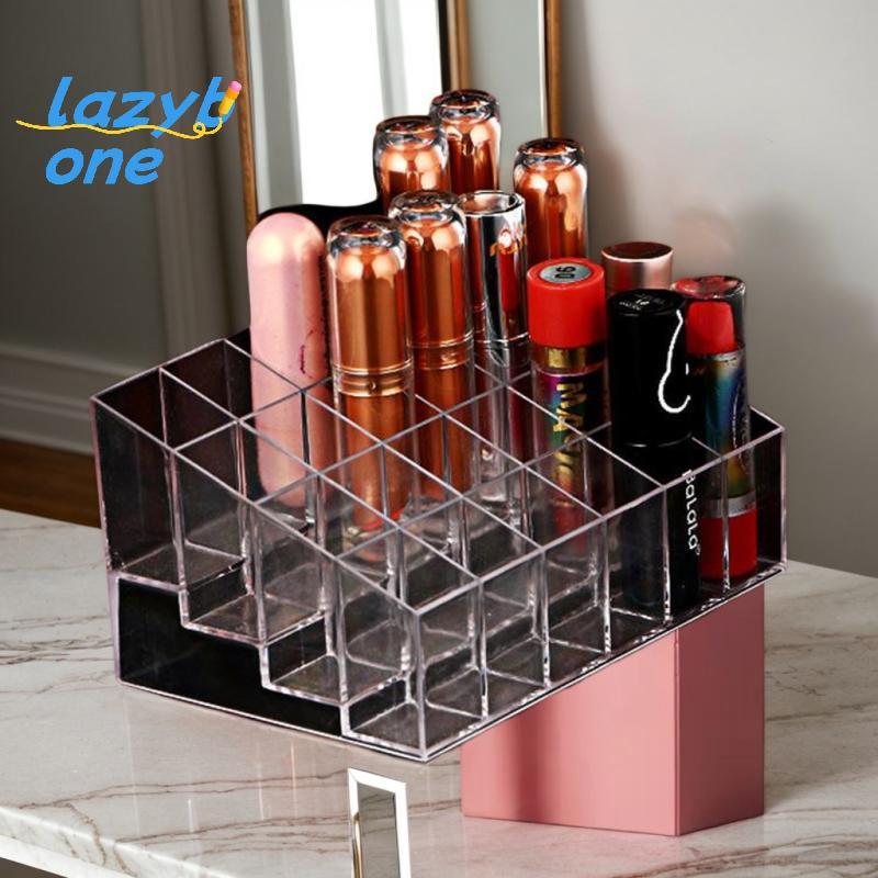LZ-t] 24 กริดอะคริลิคใส Lipsti กล่องแต่งหน้ากล่องเก็บ Make Up แปรงผู้ถือจอแสดงผลเครื่องสําอางค์กล่อง [ใหม่]