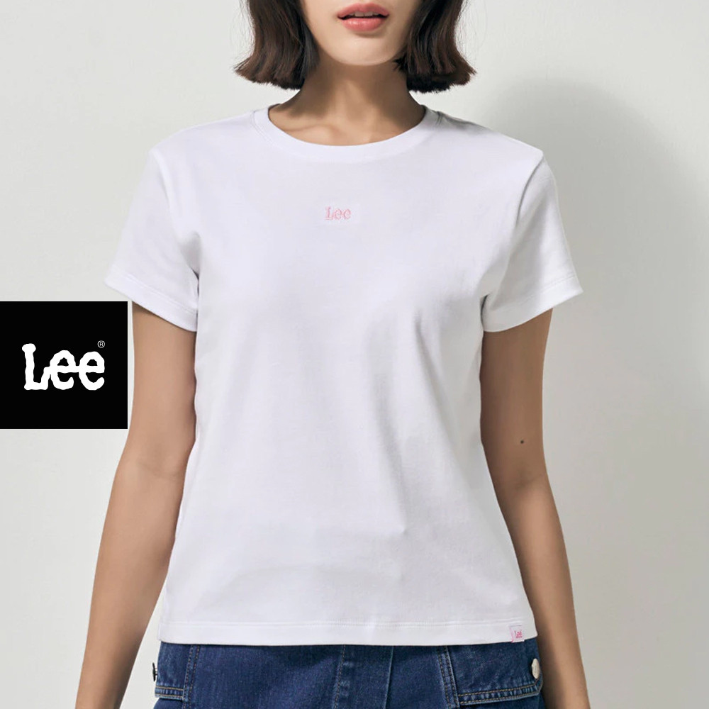 LEE เสื้อยืดแขนสั้นผู้หญิง คอลเลคชั่น Lee Pink รุ่น LE F324WTSSN27 สีขาว