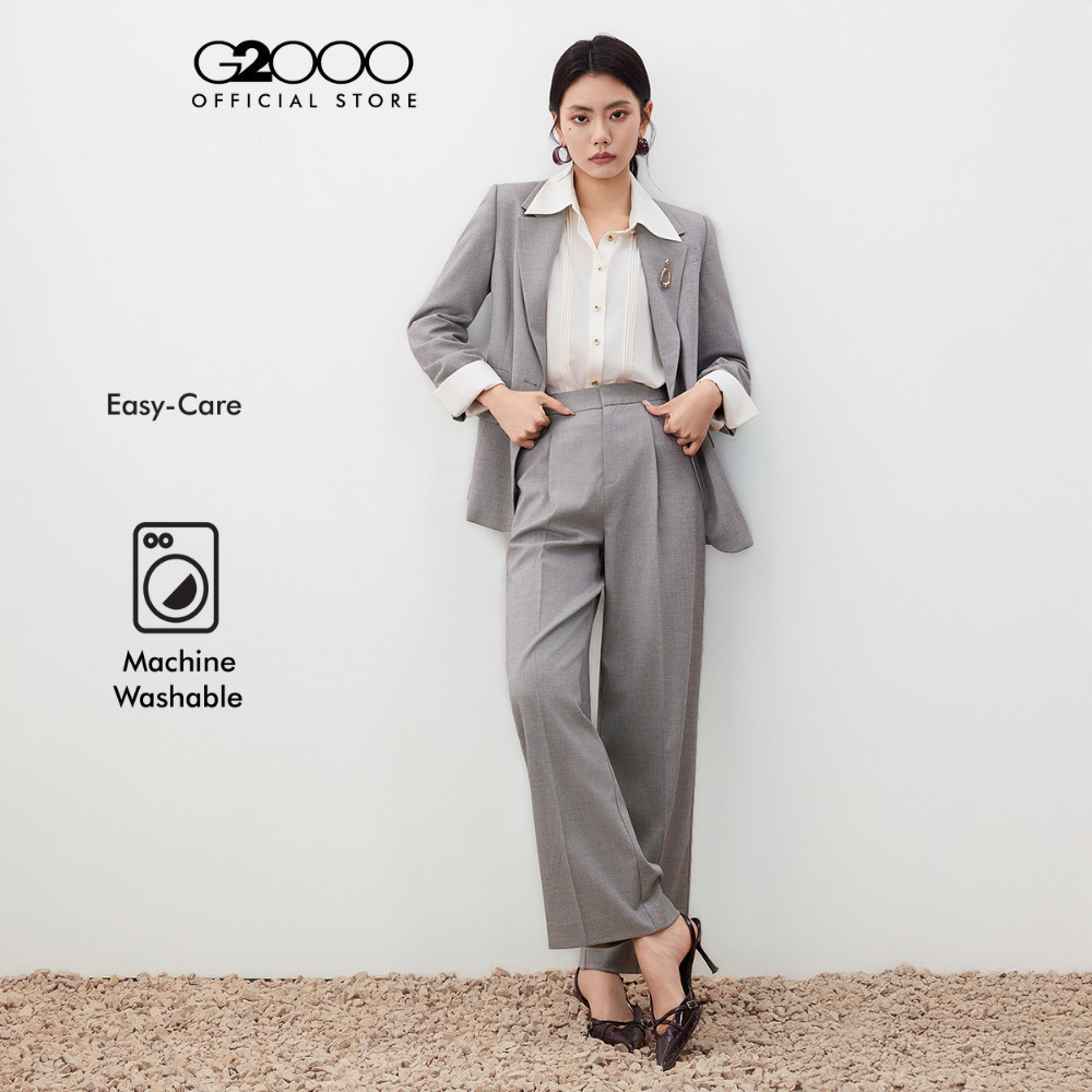 G2000 กางเกงสูทสำหรับผู้หญิง ทรง Relaxed Straight Leg รุ่น 5625206392 GREY