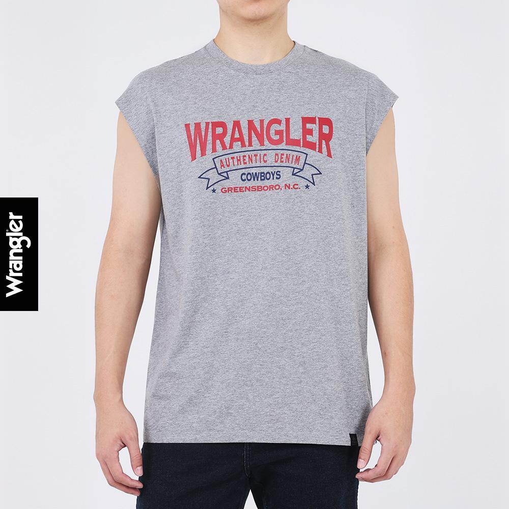 WRANGLER เสื้อยืดแขนกุดผู้ชาย รุ่น WR S326MTSLF01 สีเทา