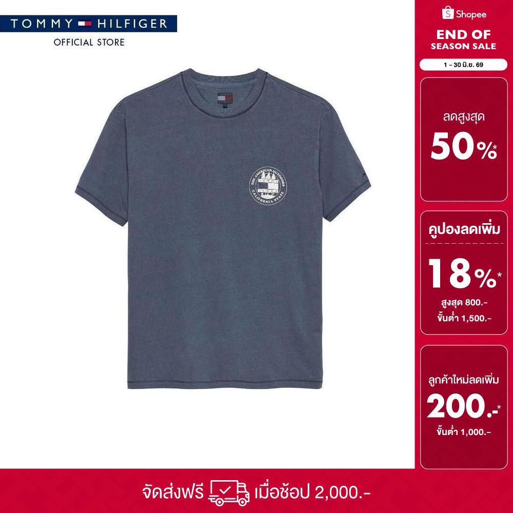 Tommy Jeans เสื้อยืด ผู้ชาย รุ่น DM0DM22309 C1G - สีน้ำเงิน ทรง Relaxed