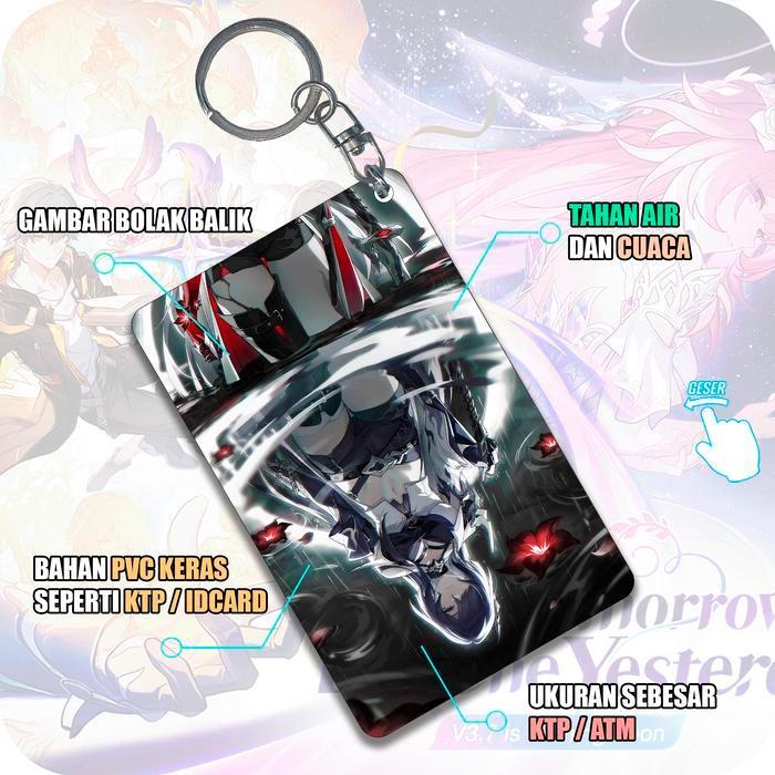 Gantungan Photocard HSR Cyrene Silverwolf Evanescia, Gantungan Kunci PVC Anime Game - Acheron