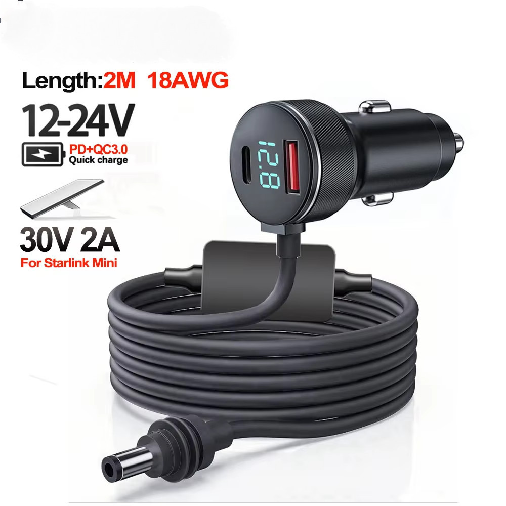 ตัวแปลงไฟ Starlink Mini Up Converter 12V/24V เป็น 30V 2A สําหรับรถยนต์ รุ่น Essential Edition