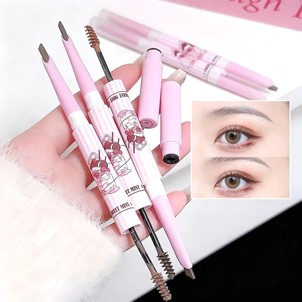 my-shop: ดินสอเขียนคิ้วและมาสคาร่าสำหรับคิ้วแบบสองด้าน (2-in-1)ดินสอเขียนคิ้ว+คิ้วมาสคาร่สีย้อมคิ้ว✨3D-EV066