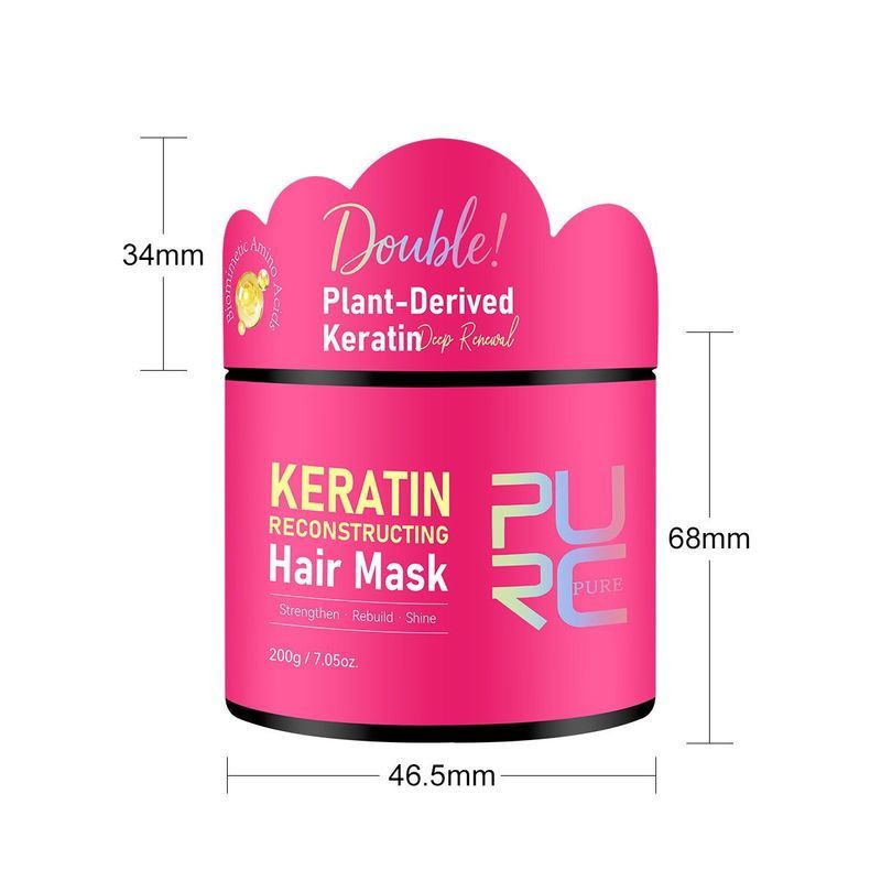 PURC Keratin Hair Mask ป้องกันการแตกหัก Repair Dry Frizz Fluffy Soft Hair Nourishing Moisturizing uu