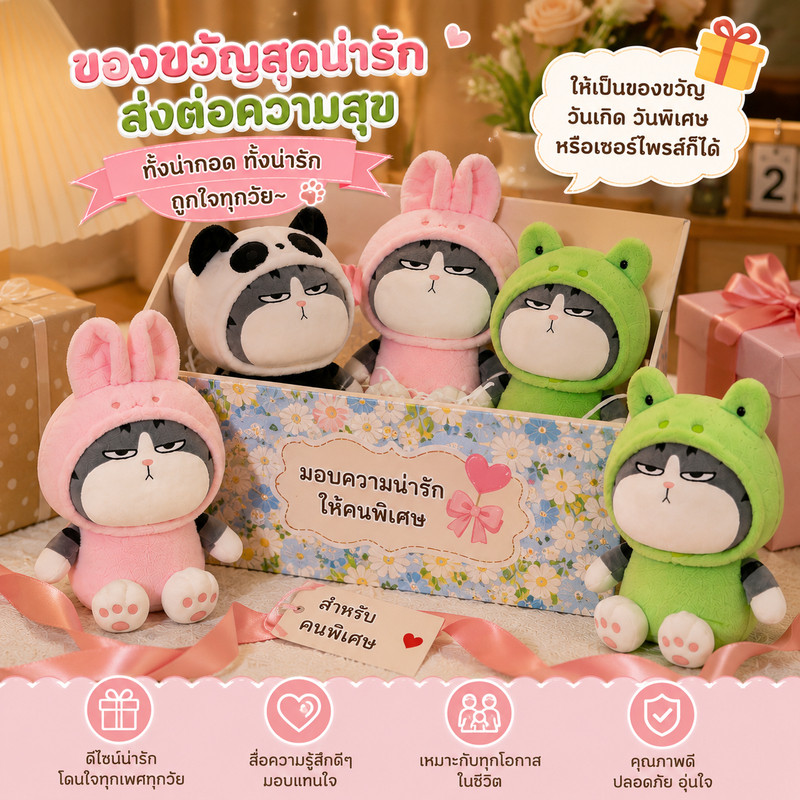 พร้อมส่งตุ๊กตาแมว ตุ๊กตาแมวอ้วน ที่สามารถเปลี่ยนร่างได้ รูปที่ 5