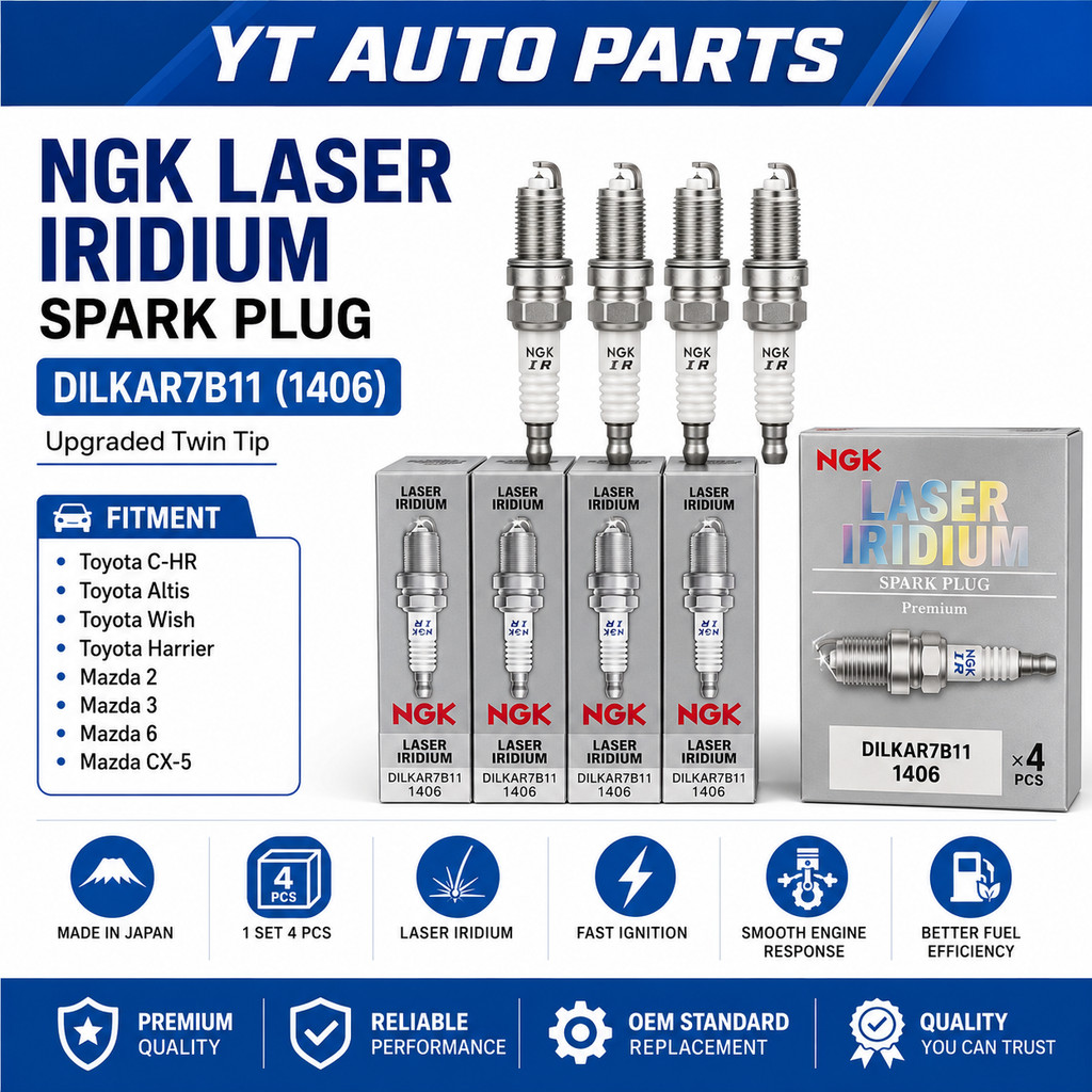 หัวเทียน NGK Laser Iridium DILKAR7B11 1406 Toyota C-HR Altis Wish Harrier Mazda 2 3 6 CX-5 4PCS