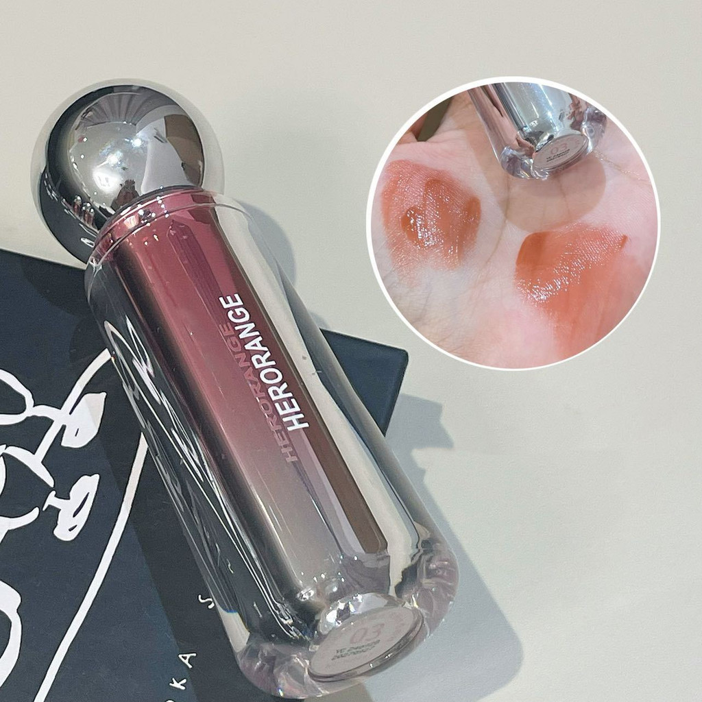 Herorange Transparent Bulb Lip Gloss Water Gloss Glaze ลิปสติกให้ความชุ่มชื้น