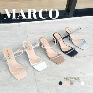 รองเท้าส้นสูง แบรนด์ MARCO รุ่น A1092 สายเพชรวิบวับ เพิ่มความหรูหรา สูง 2.5 นิ้ว