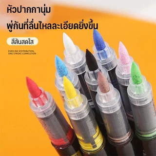ปากกามาร์กเกอร์สีอะคริลิกหัวพู่กัน สีสดใส ระบบควบคุมหมึก Direct-Liquid มีให้เลือก 12/24/36/48/60 สี