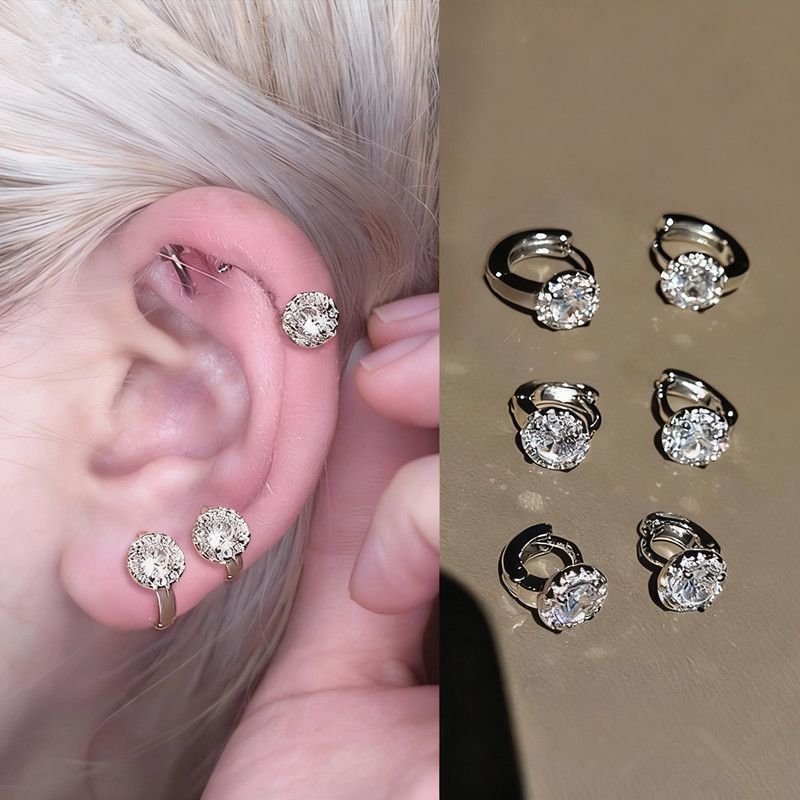 ต่างหูต่างหู Micro-Inlaid Niche ต่างหู Classy Edge Punk High-End ขนาดเล็ก 5.22