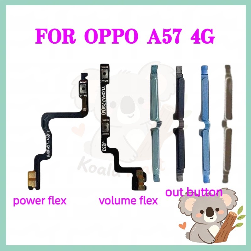 สําหรับ OPPO A57 4G ปุ่ม flex บน/ปิดปุ่มสวิทช์ด้านข้าง Key Volume Up Down Flex สายโทรศัพท์มือถือ Part