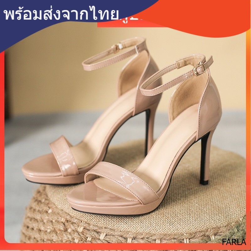 FARLA8183 พร้อมส่ง รองเท้าผู้หญิง ส้นสูง 4 นิ้วใช้รูปสินค้าจริง งานสวยตรงปก เป็นรองเท้าคู่ที่ใส่เที่ยว ใส่ออกงาน สวย