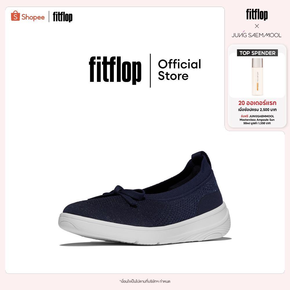 FITFLOP SUPER-Q BOW KNIT BALLET FLATS รองเท้าทรงบัลเล่ต์ผู้หญิง รุ่น JH8-B84 สี BLUE