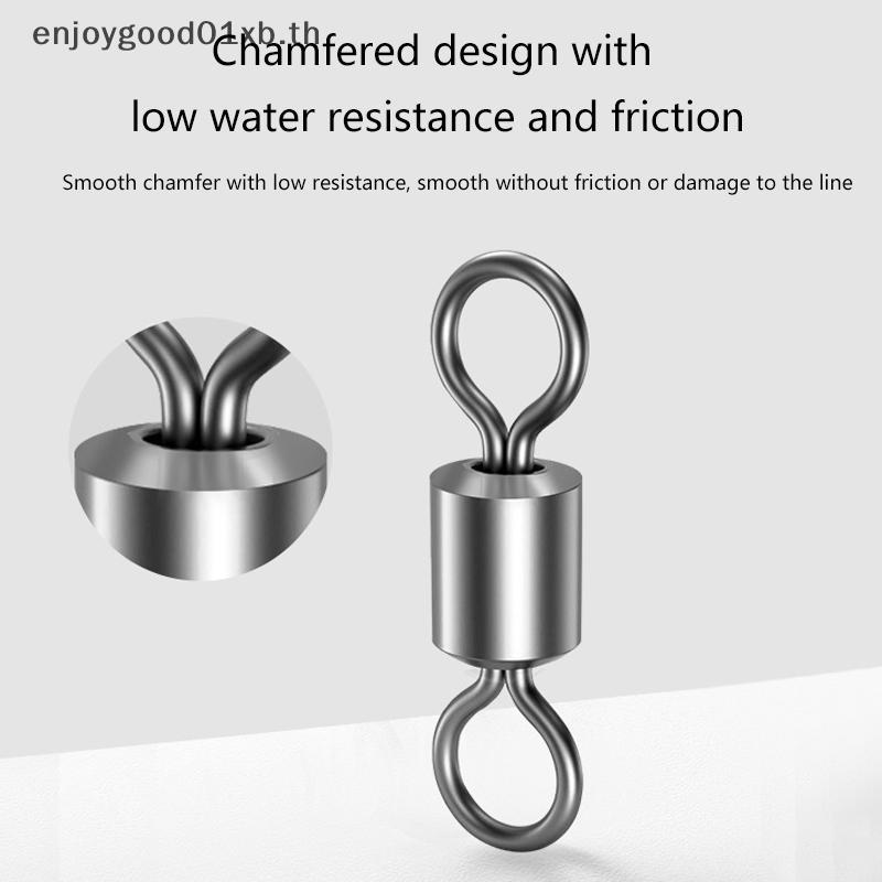 EDTH 100 ชิ้นหมุนตกปลาสแตนเลส Rolling Barrel Swivels Fishing Line Connector Micro Swivel Fishing Lure Solid Ring Swivel .