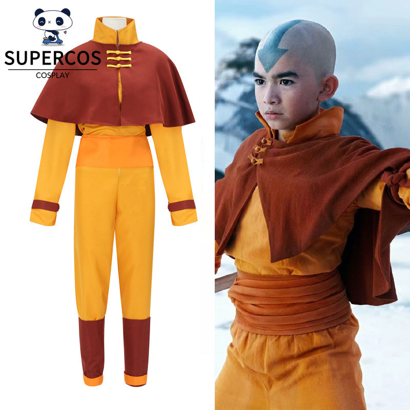 Avatar The Last Airbender Avatar Aang ชุดคอสเพลย์ชุดสําหรับงานปาร์ตี้