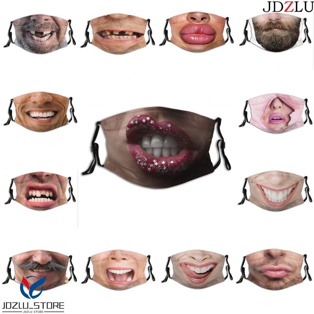 JDZLU 3D หน้ากากสามมิติ,Breathable Facial Expression ตลกพิมพ์หน้ากาก,จักรยานบุคลิกภาพผ้าฝ้าย Creative Party คอสเพลย์หน้ากากเดินป่า