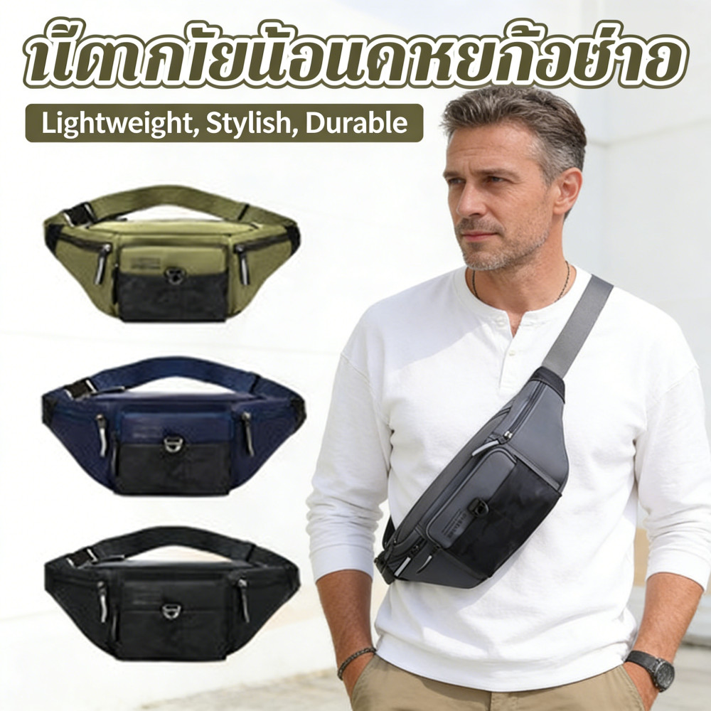 กระเป๋าน้ำหนักเบาสำหรับผู้ชาย แฟชั่นบุคลิกกระเป๋าสะพายไหล่ยิม