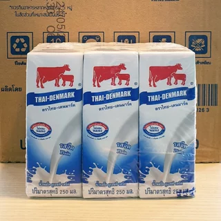 ไทย-เดนมาร์ค นม UHT รสจืด 250 มล.(นมวัวแดง ขายยกลัง) // Thai-Denmark Plain Milk 250 ml - 36 Boxes