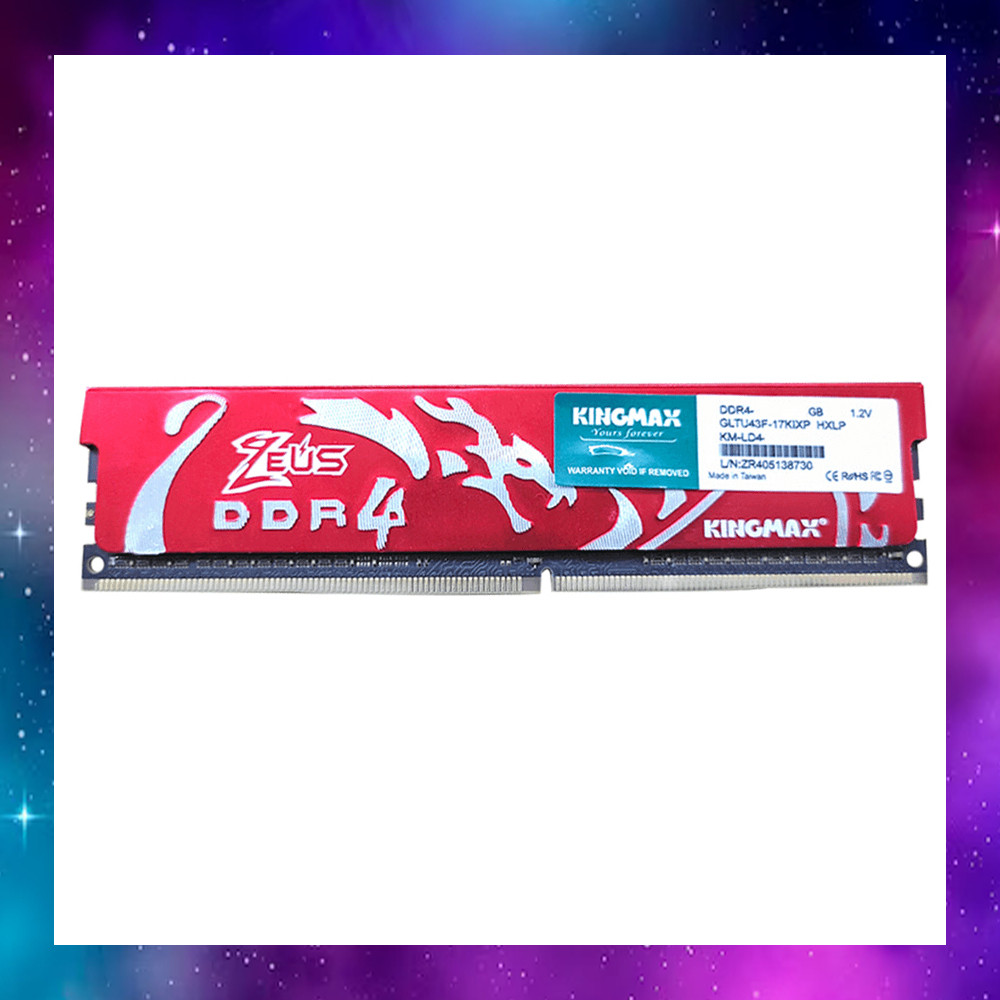8GB (8GBx1) DDR4 2400MHz RAM (หน่วยความจำ) KINGMAX ZUES DDR4 ใช้งานปกติ