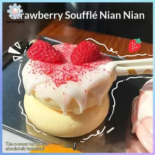 ซ้ายสตรอเบอร์รี่ Souffle Squishy ของเล่นเนื้อครีมนุ่มและอาหารที่สมจริงดูที่สมบูรณ์แบบสําหรับความเครียดบรรเทาเด็กของขวัญตกแต่งโต๊ะ GHT