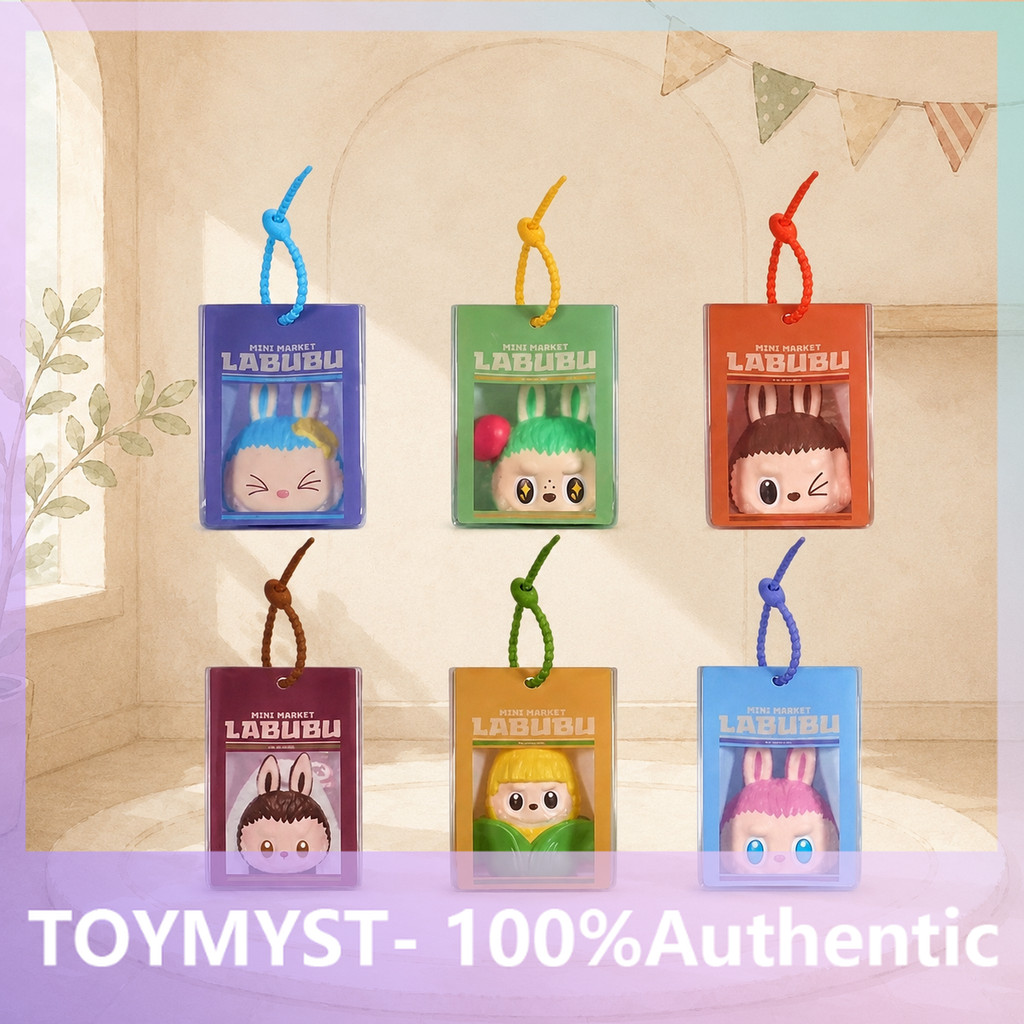 P POPMART LABUBU รสแปลกร้านสะดวกซื้อ Series Pinch Pendant Mystery Box ของแท้เล่นอินเทรนด์