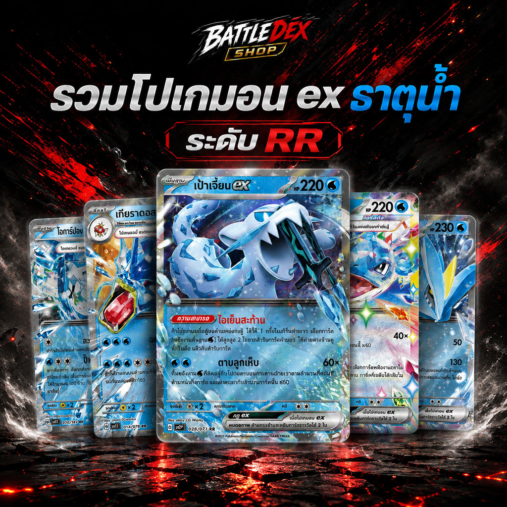 [Pokemon] รวมโปเกมอน ex ธาตุน้ำ RR ภาษาไทย การ์ดโปเกมอน ของแท้